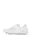Remonte Leather Ribbon Lace Zip Trainers, White