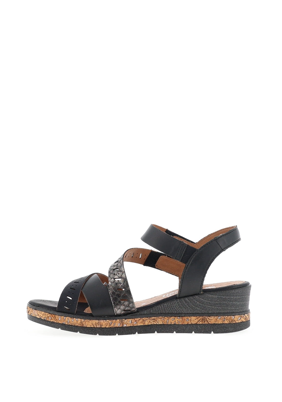 Remonte Multi Strap Textured Sandals, Black