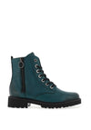 Remonte Leather Side Zip Lace up Boots, Turquoise