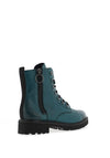 Remonte Leather Side Zip Lace up Boots, Turquoise