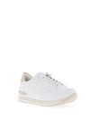 Remonte Leather Logo Print Trainers, White