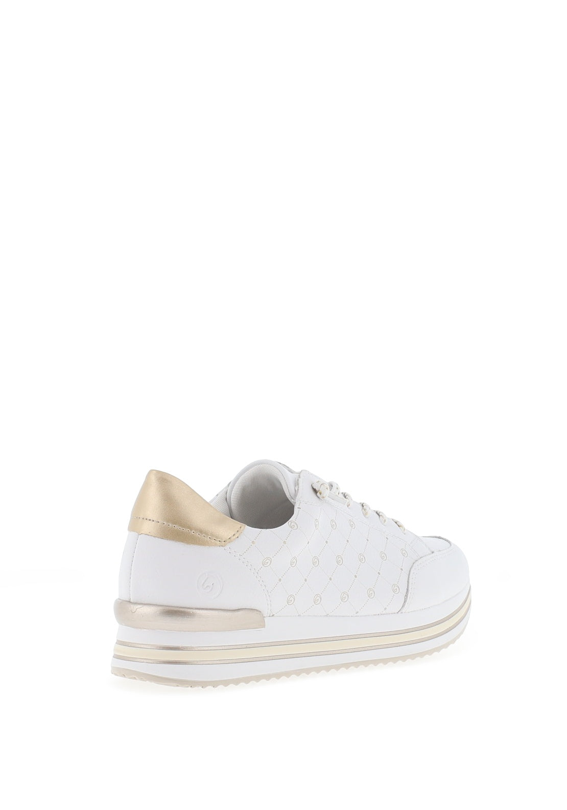Remonte Leather Logo Print Trainers, White