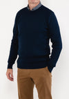 Remus Uomo Crew Neck Sweater, Dark Blue