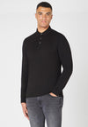 Remus Uomo Long Sleeve Polo Shirt, Black
