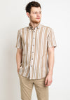 Remus Uomo Parker Striped Shirt, Beige & White