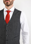 Remus Uomo Pablo Birdseye Waistcoat, Charcoal