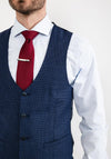 Remus Uomo Lazio Houndstooth Waistcoat, Dark Blue