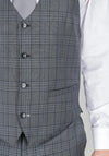 Remus Uomo Wool Grey Tartan Check 3 Piece Suit