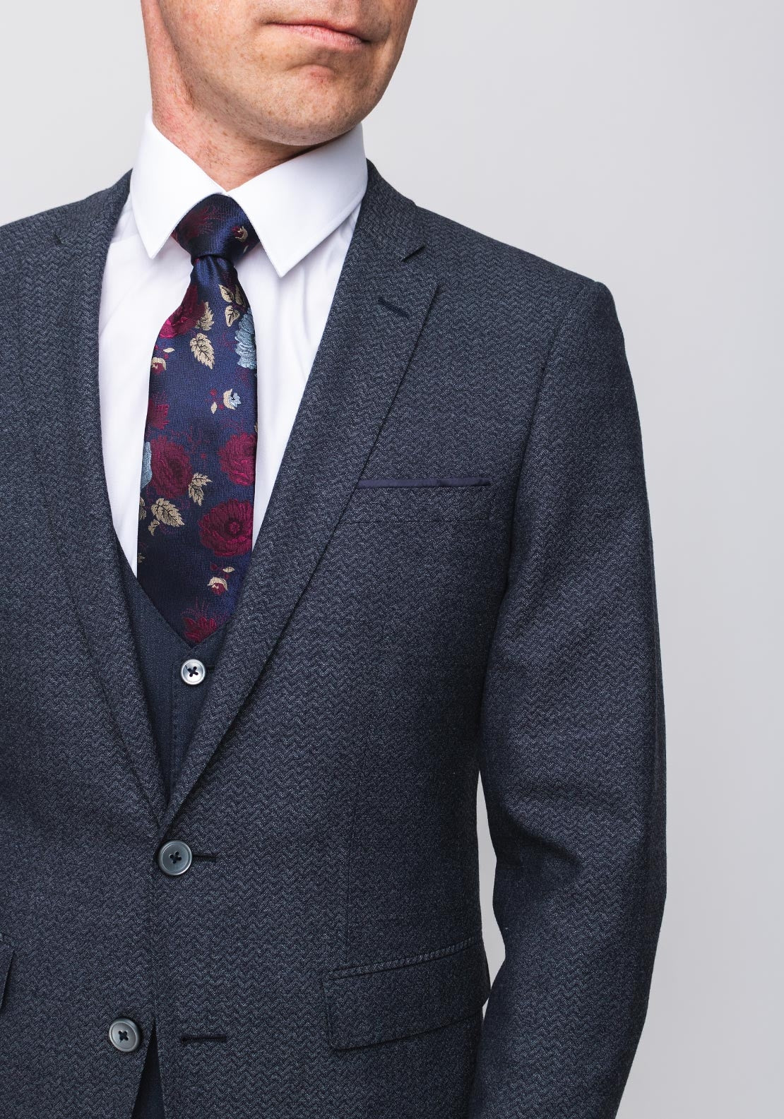 Remus Uomo Lazio X-Slim Wool Blend Three Piece Suit, Navy