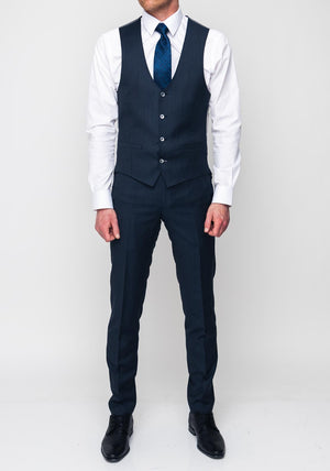 Remus Uomo Lovati X-Slim Wool Blend Three Piece Suit, Grey & Navy