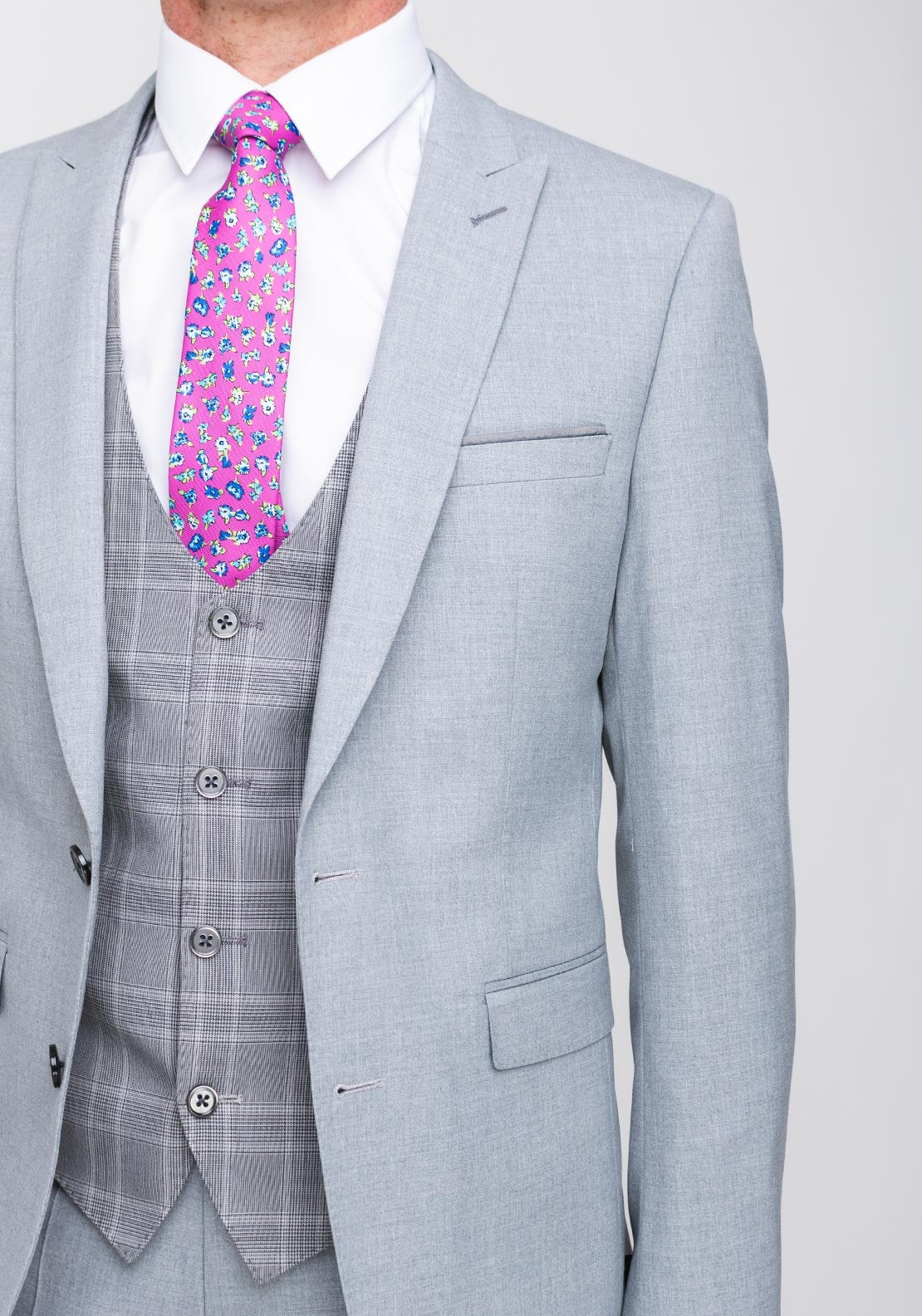 Remus Uomo Mario Slim Three Piece Suit, Pale Grey