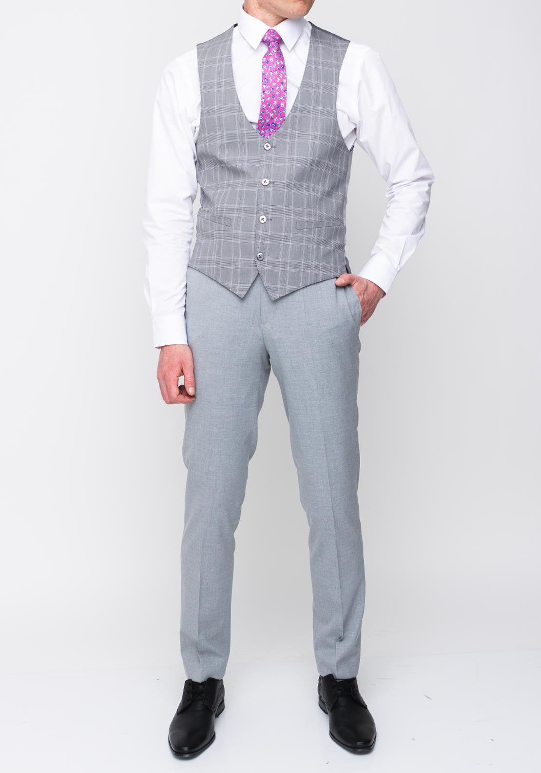 Remus Uomo Mario Slim Three Piece Suit, Pale Grey