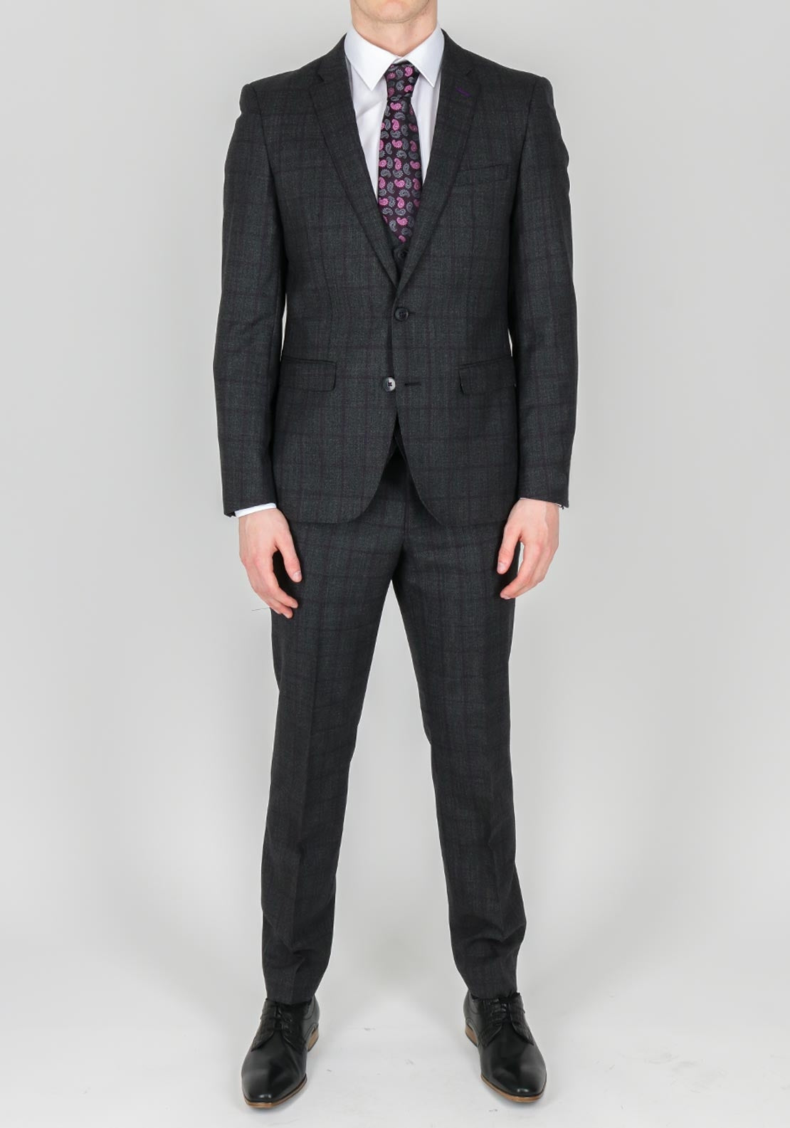 Remus Uomo Wool Checked Waistcoat Mix and Match, Slim