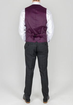 Remus Uomo Wool Checked Waistcoat Mix and Match, Slim