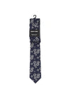 Remus Uomo Floral Tie and Pocket Square, Navy