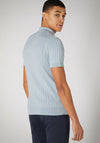 Remus Uomo Slim Fit Fine Knit Polo Shirt, Blue