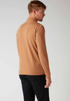 Remus Uomo Jersey Knit Long Sleeved Polo Shirt, Brown