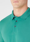 Remus Oumo Tapered Fit Ribbed Collar Polo Shirt, Forest Green