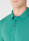 Remus Oumo Tapered Fit Ribbed Collar Polo Shirt, Forest Green