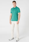 Remus Oumo Tapered Fit Ribbed Collar Polo Shirt, Forest Green