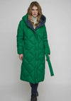 Rino & Pelle Morice Long Quilted Coat, Emerald & Navy