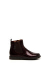 Ricosta Dallas Brogue Stitch Patent Chelsea Boots, Wine