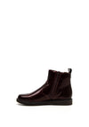 Ricosta Dallas Brogue Stitch Patent Chelsea Boots, Wine
