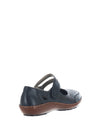 Rieker Womens Leather Velcro Comfort Shoes, Navy