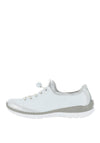Rieker Womens Slip on Comfort Trainers, White