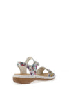 Rieker Womens Leather Floral Print Comfort Sandals, Multi