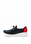 Rieker Womens Faux Leather Slip on Comfort Trainers, Navy