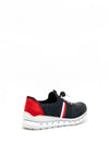 Rieker Womens Faux Leather Slip on Comfort Trainers, Navy