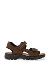 Rieker Mens Extra Wide Fit Velcro Sandals, Brown