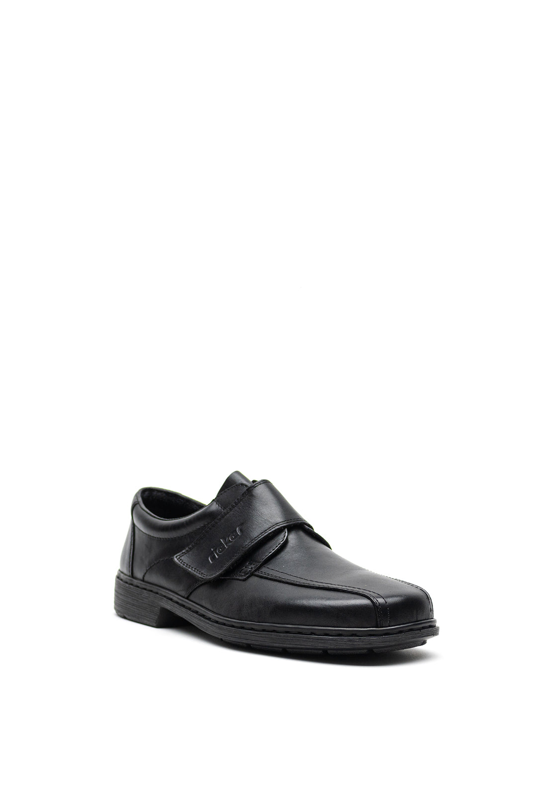 Rieker Mens Extra Wide Leather Shoe, Black