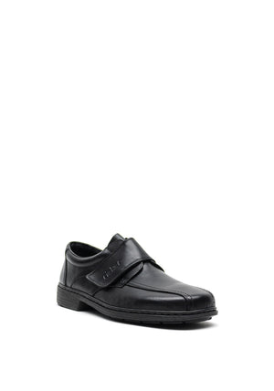 Rieker Mens Extra Wide Leather Shoe, Black