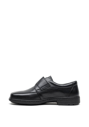 Rieker Mens Extra Wide Leather Shoe, Black