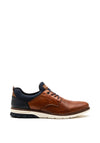 Rieker Mens Leather Contrast Cuff Trainers, Tan