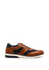 Rieker Mens Leather Knit Mix Trainers, Tan