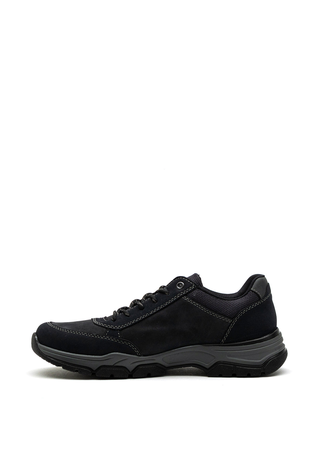 Rieker Mens Nubuck Shoe, Black