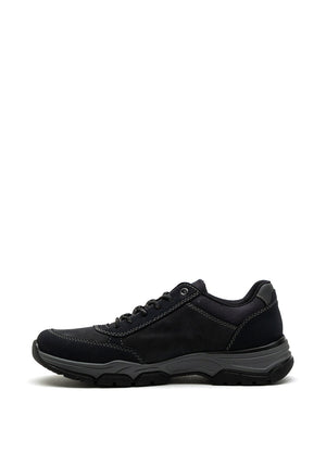 Rieker Mens Nubuck Shoe, Black