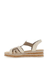 Rieker Womens Strappy Lightweight Sandals, Beige Multi