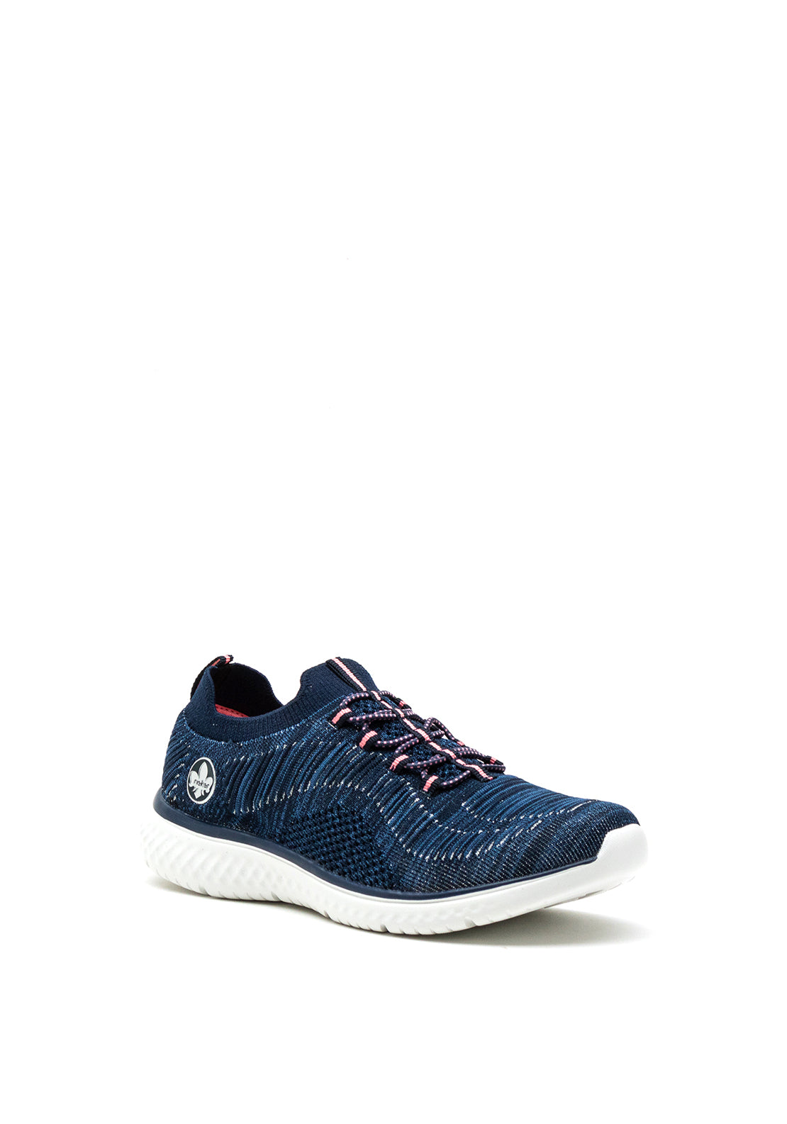 Rieker Womens Memosoft Slip on Knit Trainers, Navy