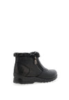 Rieker Womens Leather Dual Zip Faux Fur Boots, Black