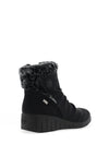 Rieker Womens Ruched Faux Fur Cuff Boots, Black
