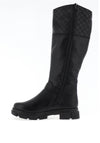 Rieker Womens Quilted Trim Long Boots, Black