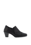Rieker Womens Leather Block Heel Shoes, Black