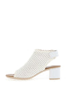 Rieker Womens Woven Block Heel Mule Sandals, White