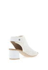 Rieker Womens Woven Block Heel Mule Sandals, White