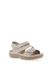 Rieker Womens Padded Multi Strap Velcro Comfort Sandals, Taupe