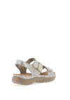 Rieker Womens Padded Multi Strap Velcro Comfort Sandals, Taupe